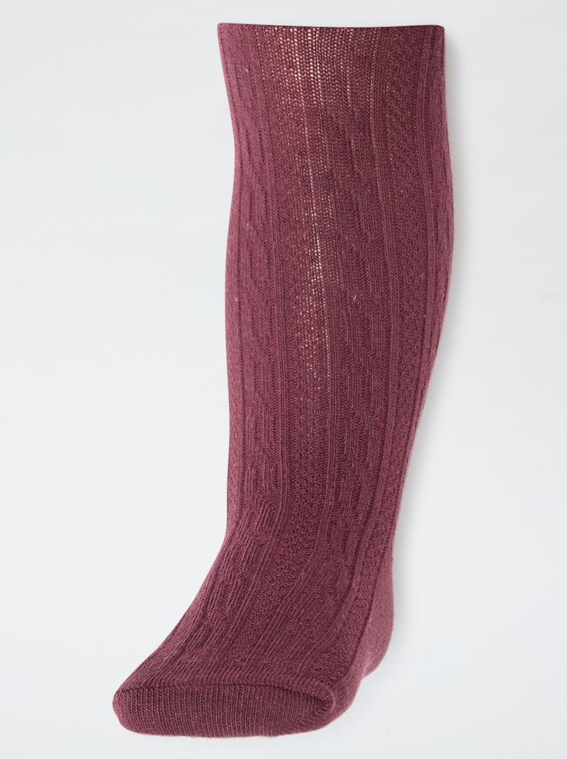 Pack de 2 Pares de Collants de Malha Vermelho - Kiabi