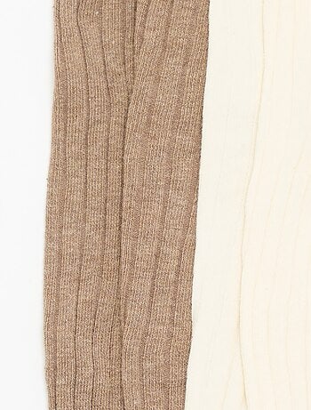 Pack de 2 pares de collants em malha canelada