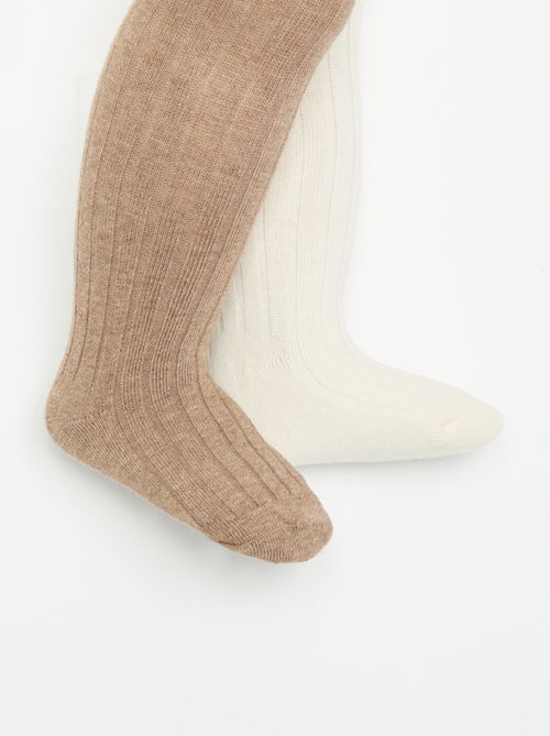 Pack de 2 pares de collants em malha canelada - Kiabi
