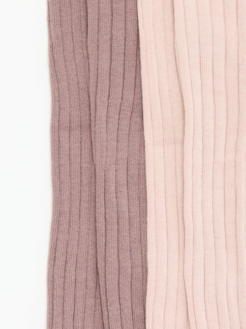 Pack de 2 pares de collants em malha canelada - Kiabi