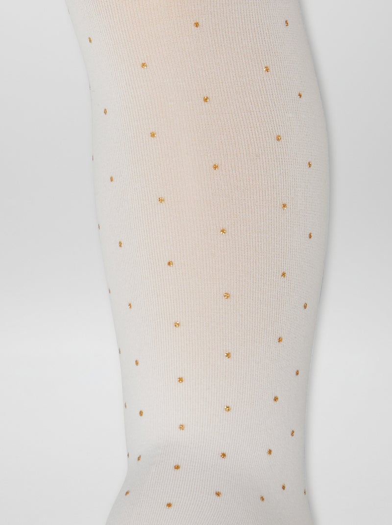 Pack de 2 pares de collants leves com fantasia BRANCO - Kiabi