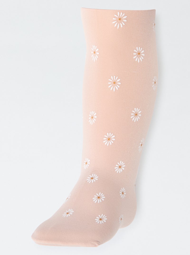 Pack de 2 pares de collants leves fantasia Branco - Kiabi