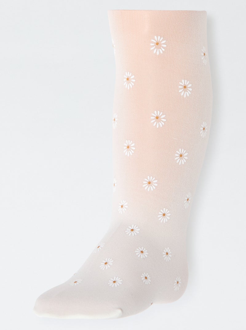 Pack de 2 pares de collants leves fantasia Branco - Kiabi