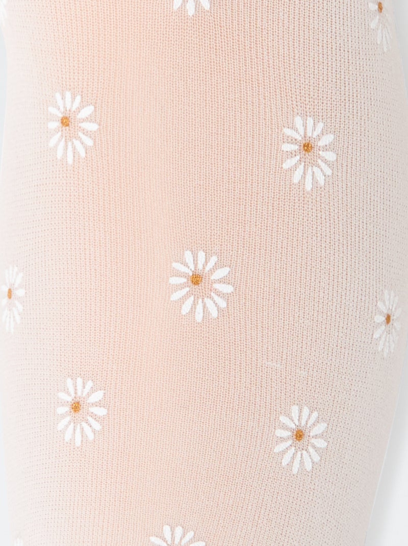 Pack de 2 pares de collants leves fantasia Branco - Kiabi