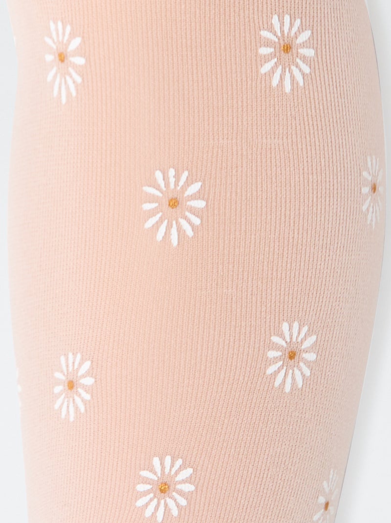 Pack de 2 pares de collants leves fantasia Branco - Kiabi
