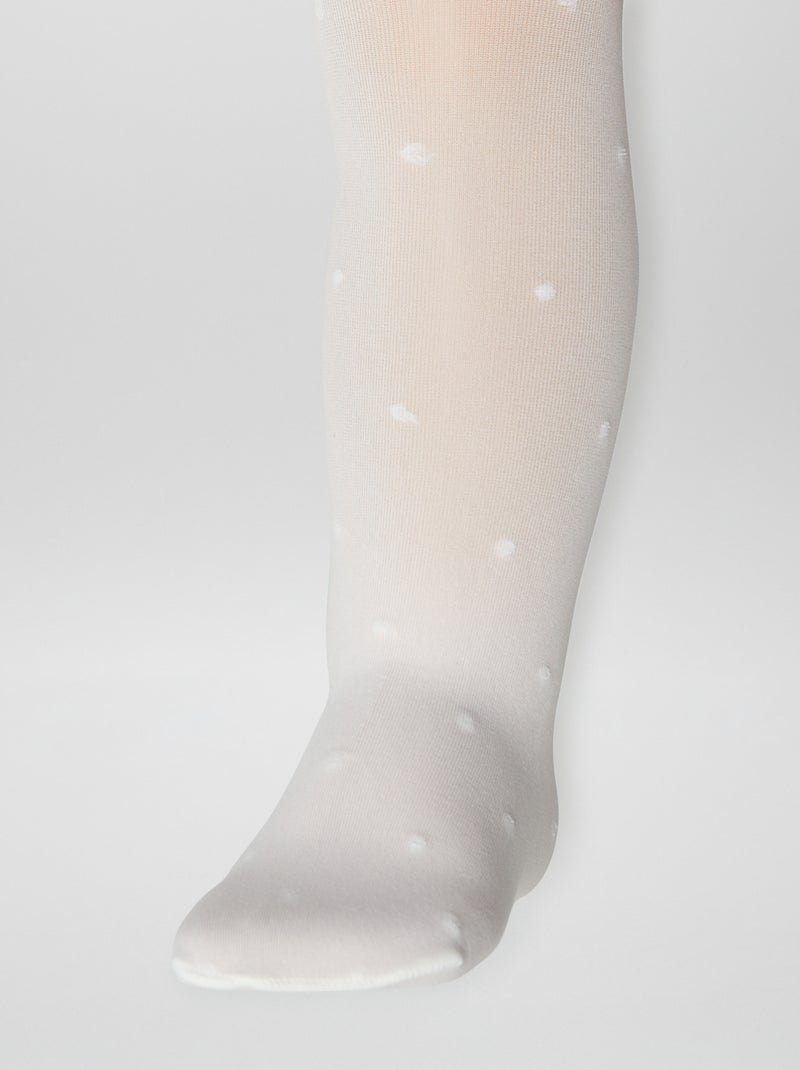 Pack de 2 Pares de Collants Ligeiros com Desenhos BRANCO - Kiabi