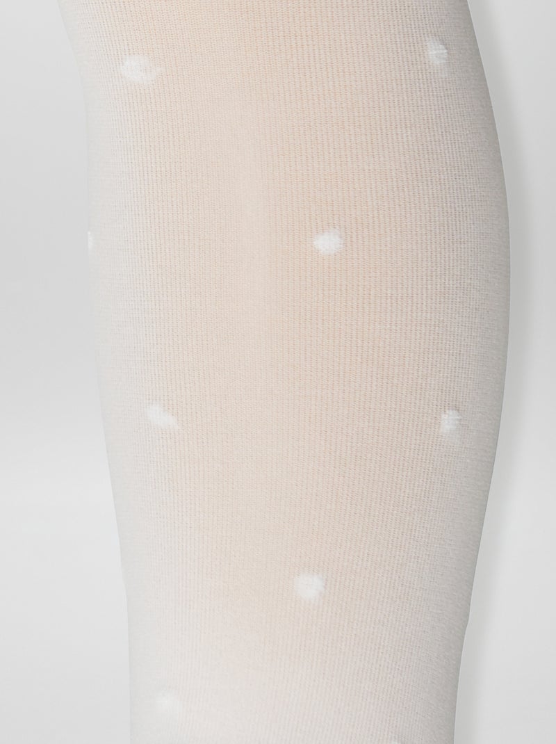 Pack de 2 Pares de Collants Ligeiros com Desenhos BRANCO - Kiabi
