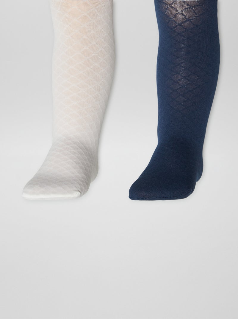 Pack de 2 Pares de Collants Ligeiros com Fantasia AZUL - Kiabi
