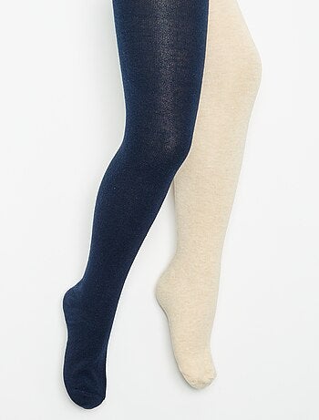 Pack de 2 pares de collants lisos