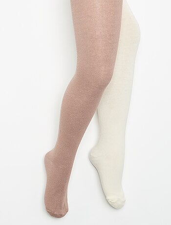 Pack de 2 pares de collants lisos