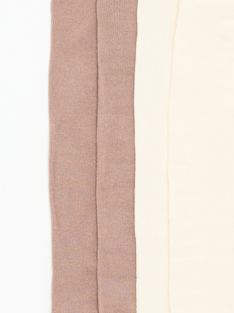 Pack de 2 pares de collants lisos Bege - Kiabi