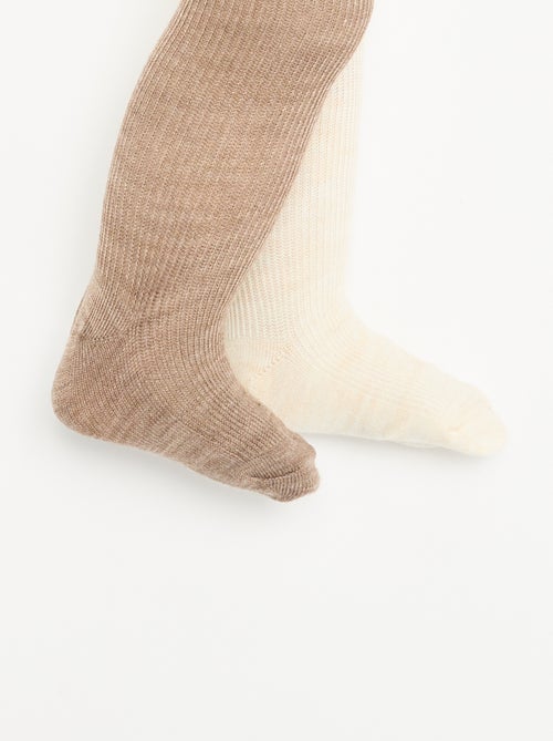Pack de 2 pares de collants lisos - Kiabi