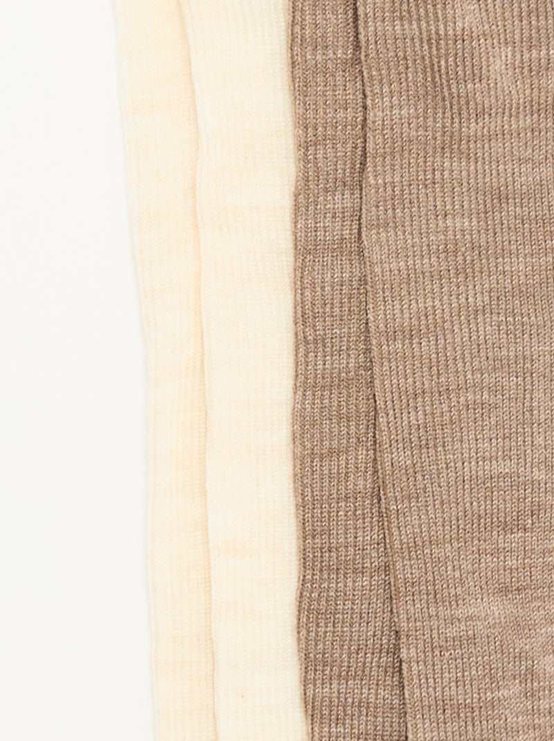 Pack de 2 pares de collants lisos Bege - Kiabi