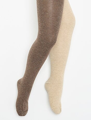 Pack de 2 pares de collants lisos