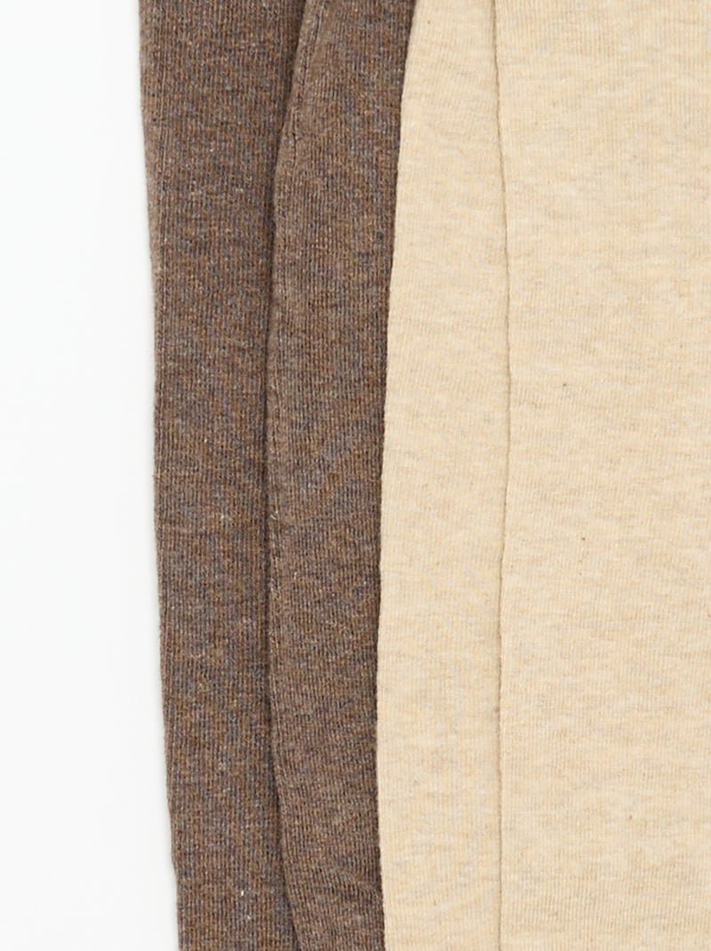 Pack de 2 pares de collants lisos Castanho - Kiabi