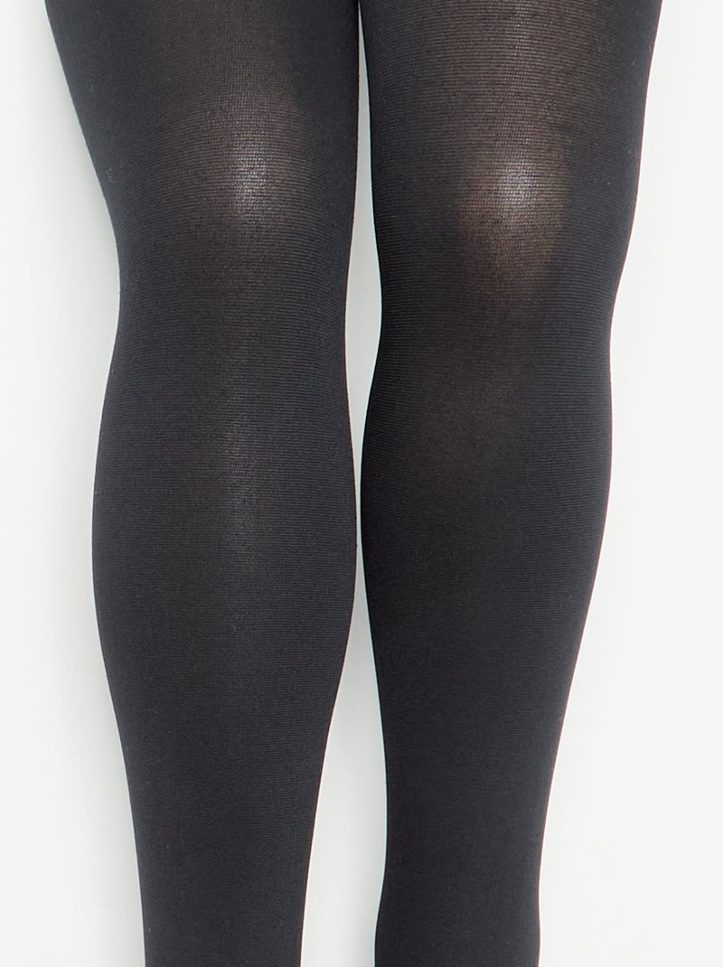 Pack de 2 pares de collants Preto - Kiabi