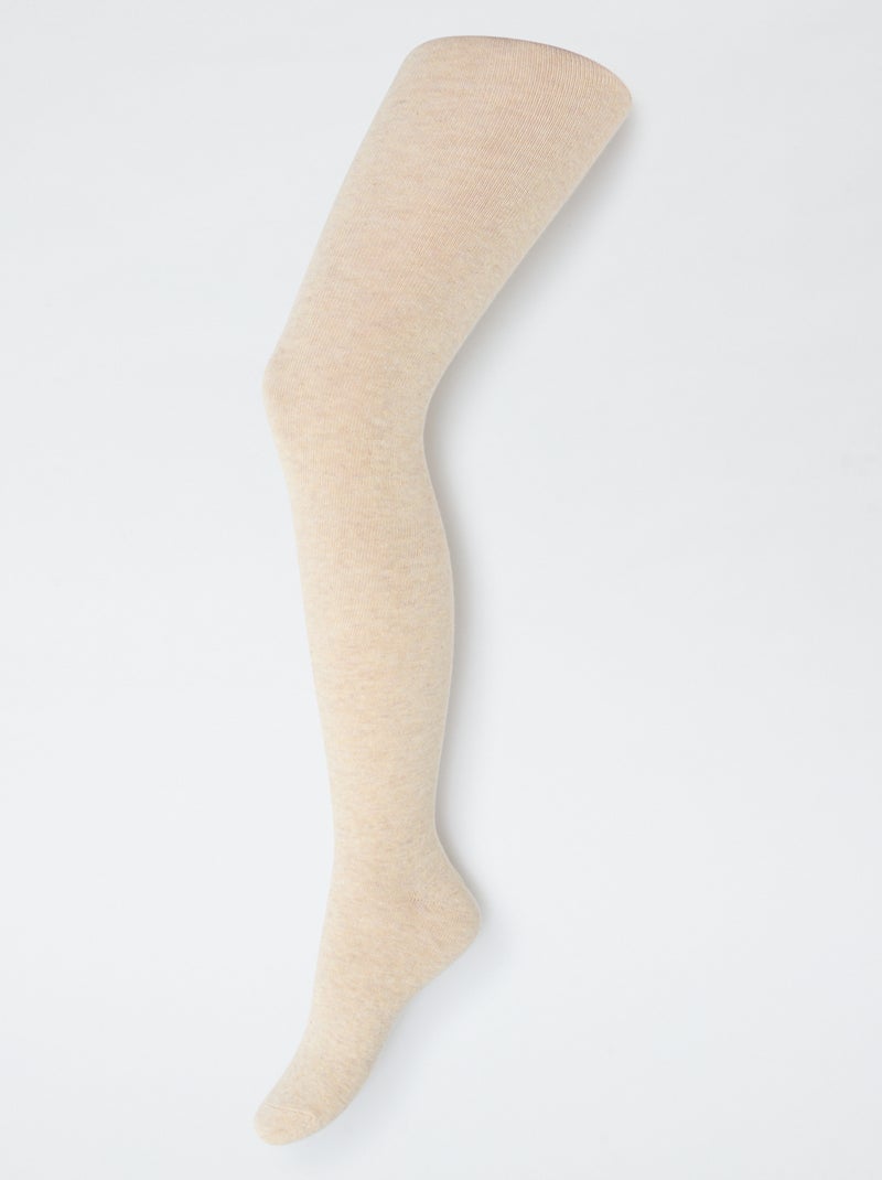 Pack de 2 pares de collants quentes lisas Bege - Kiabi