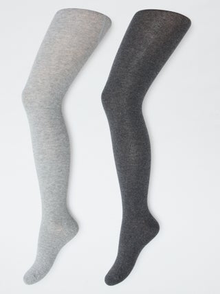 Pack de 2 pares de collants quentes lisas