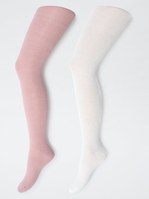 Pack de 2 pares de collants quentes lisas - Kiabi