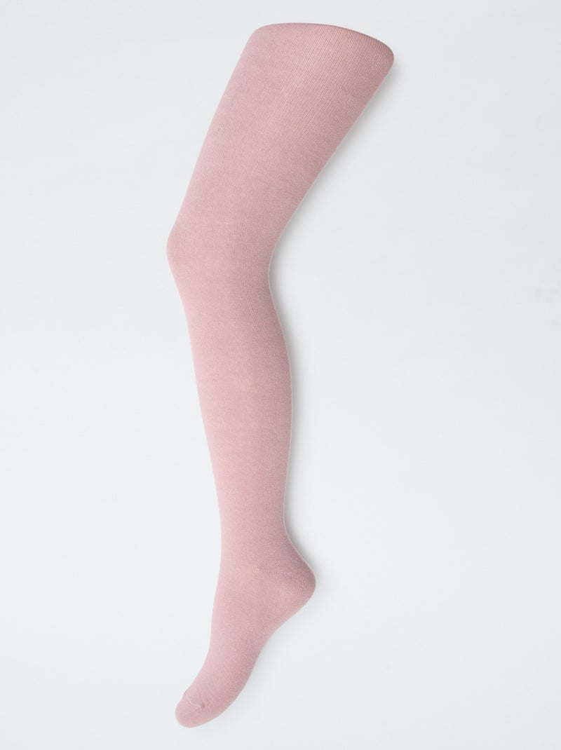 Pack de 2 pares de collants quentes lisas Rosa - Kiabi