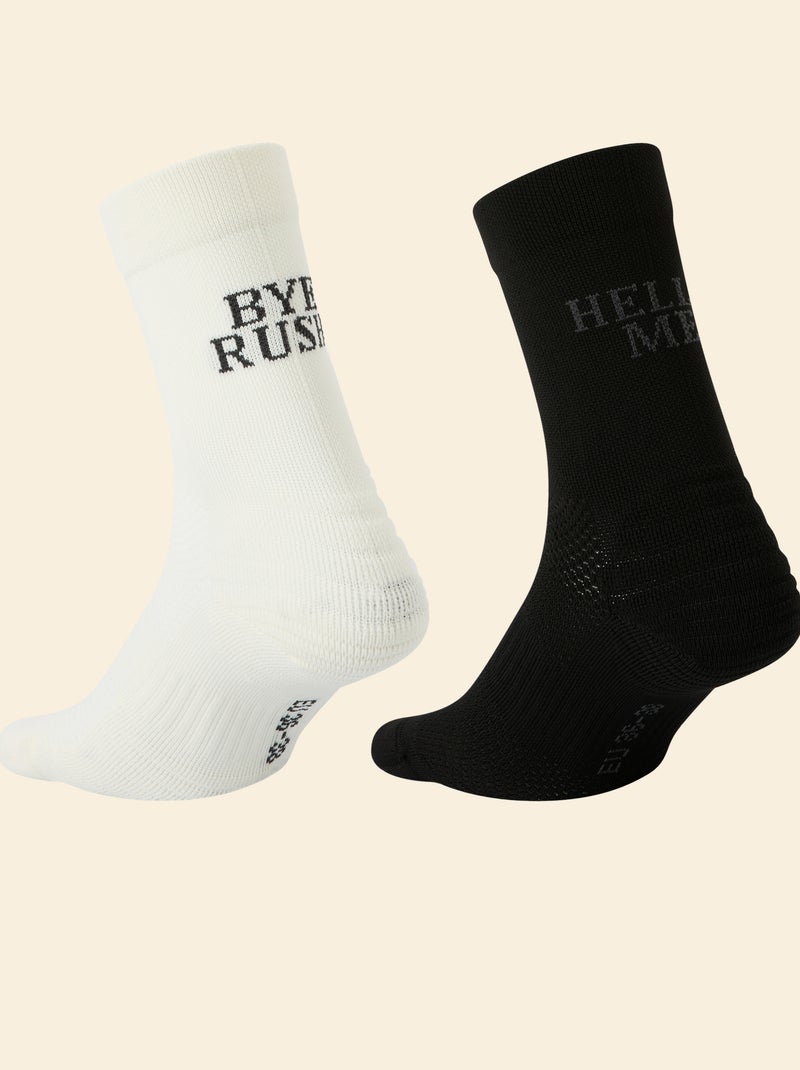 Pack de 2 pares de meias altas - (ekstract) Preto - Kiabi