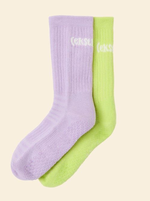 Pack de 2 pares de meias altas antiderrapantes - (ekstract) - Kiabi