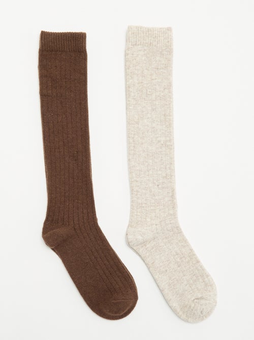 Pack de 2 pares de meias altas - Kiabi