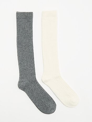 Pack de 2 pares de meias altas