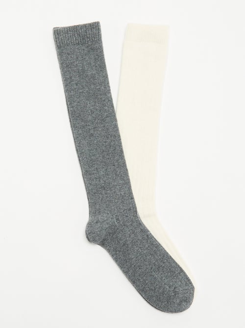 Pack de 2 pares de meias altas - Kiabi