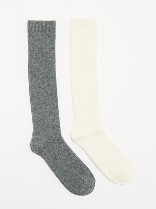 Pack de 2 pares de meias altas - Kiabi