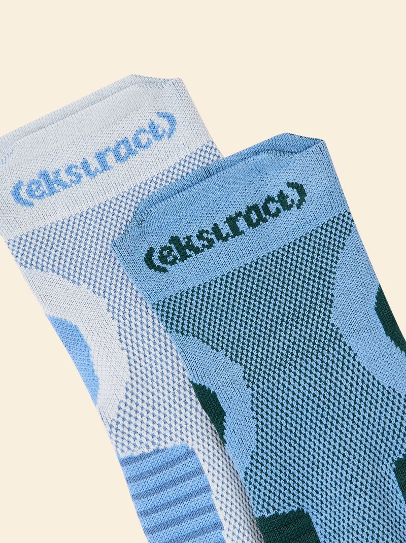 Pack de 2 pares de meias compressivas de algodão (ekstract) Azul - Kiabi