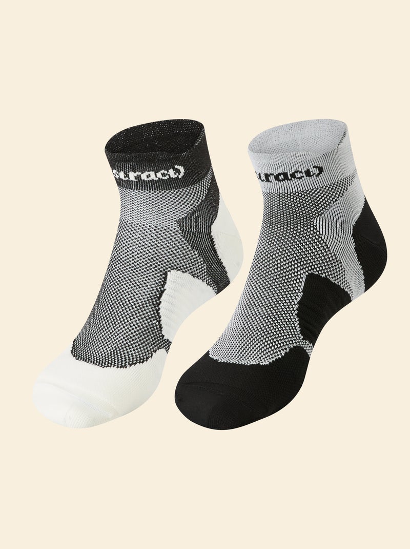 Pack de 2 pares de meias compressivas de algodão (ekstract) Preto - Kiabi
