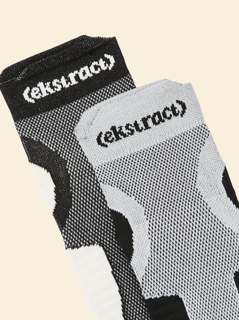 Pack de 2 pares de meias compressivas de algodão (ekstract) Preto - Kiabi