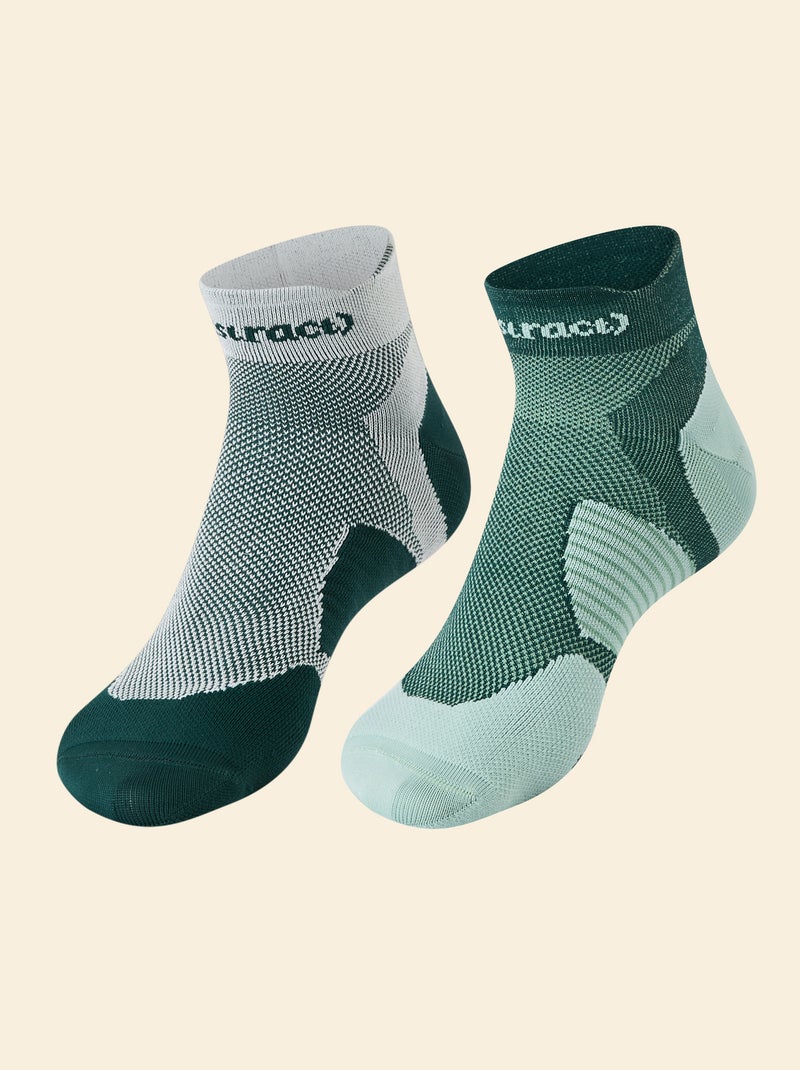 Pack de 2 pares de meias compressivas de algodão (ekstract) Verde - Kiabi