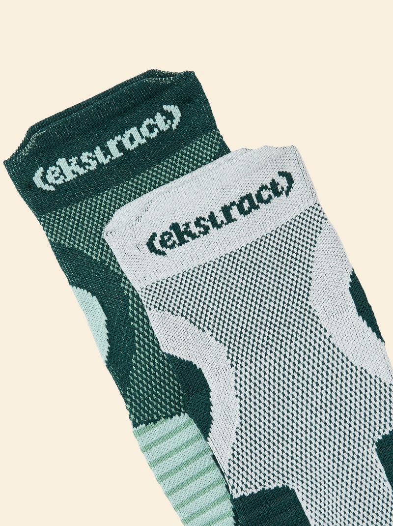 Pack de 2 pares de meias compressivas de algodão (ekstract) Verde - Kiabi