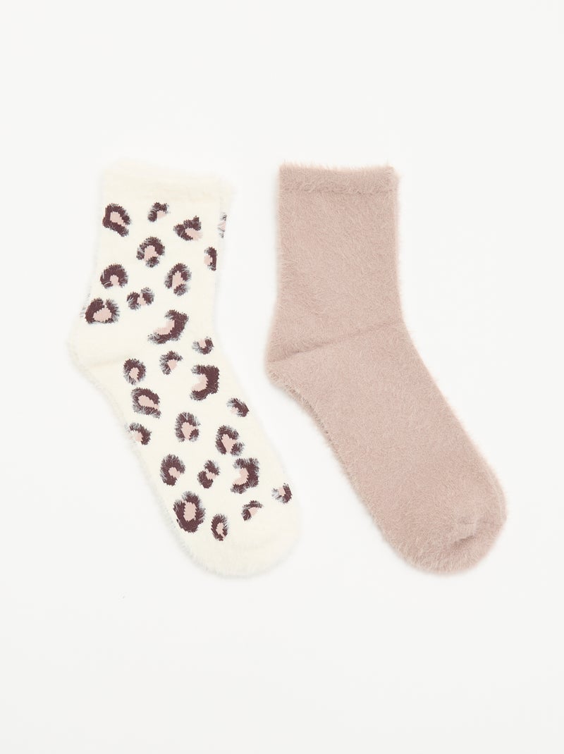 Pack de 2 pares de meias curtas Castanho - Kiabi