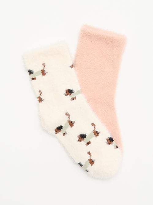 Pack de 2 pares de meias curtas fantasias - Kiabi Pack de 2 pares de meias curtas fantasias - Kiabi