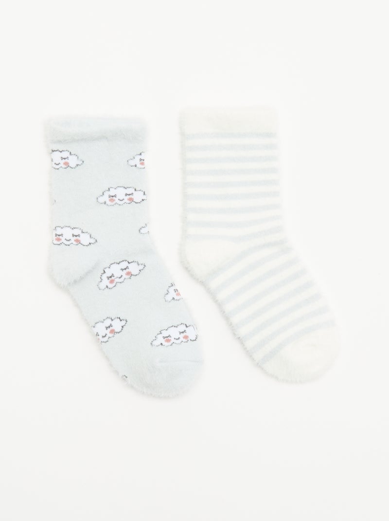 Pack de 2 pares de meias de fantasia Azul céu - Kiabi