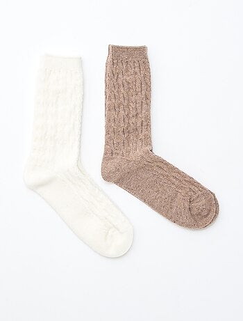 Pack de 2 pares de meias de lã torcida