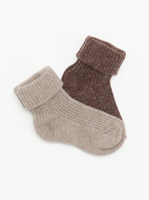 Pack de 2 pares de meias de recém-nascido - Kiabi