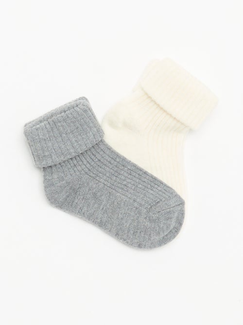 Pack de 2 pares de meias de recém-nascido - Kiabi