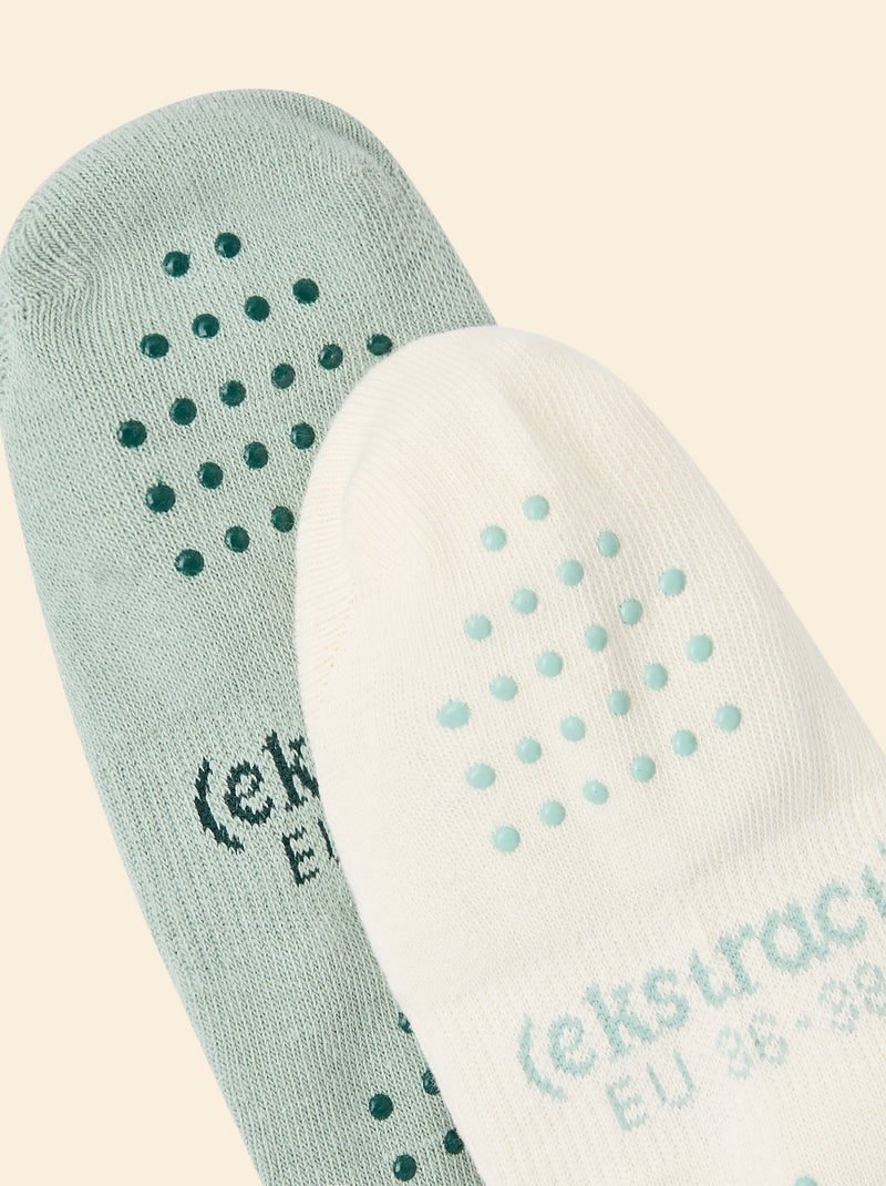 Pack de 2 pares de meias de yoga (ekstract) em algodão Verde - Kiabi