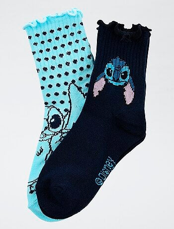 Pack de 2 pares de meias 'Disney' 'Stitch' em algodão