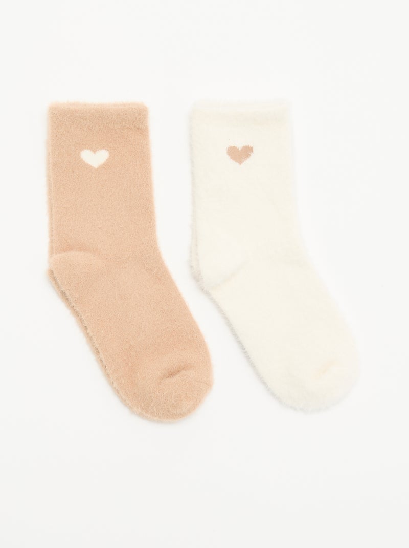 Pack de 2 pares de meias fantasia Bege - Kiabi