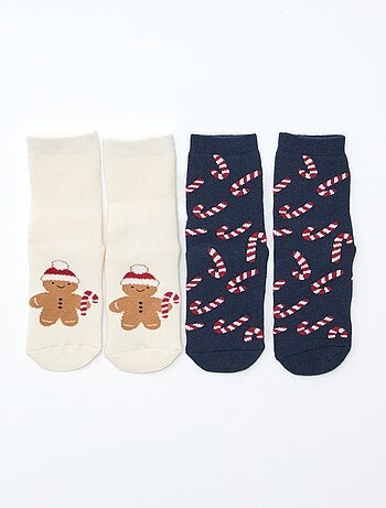 Pack de 2 Pares de Meias Fantasia de Natal Antiderrapantes