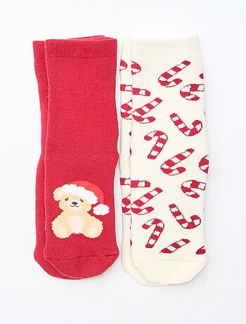 Pack de 2 Pares de Meias Fantasia de Natal Antiderrapantes