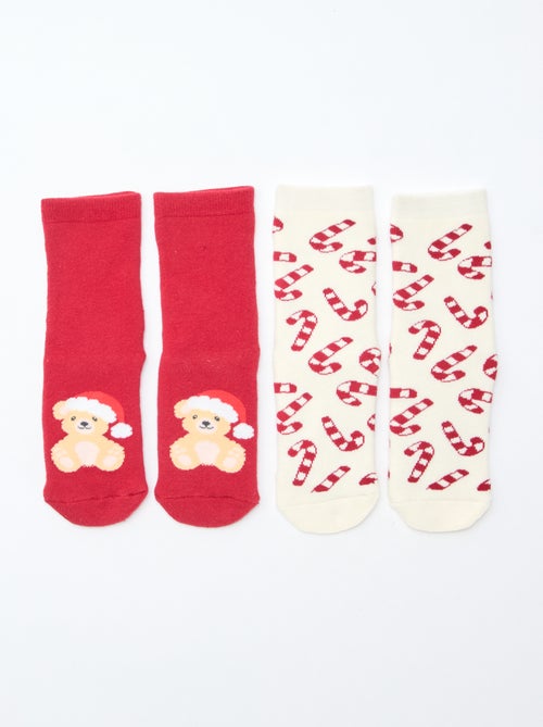 Pack de 2 Pares de Meias Fantasia de Natal Antiderrapantes - Kiabi