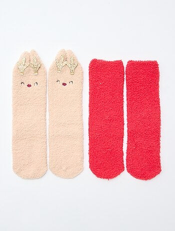 Pack de 2 Pares de Meias Felpudas Fantasia