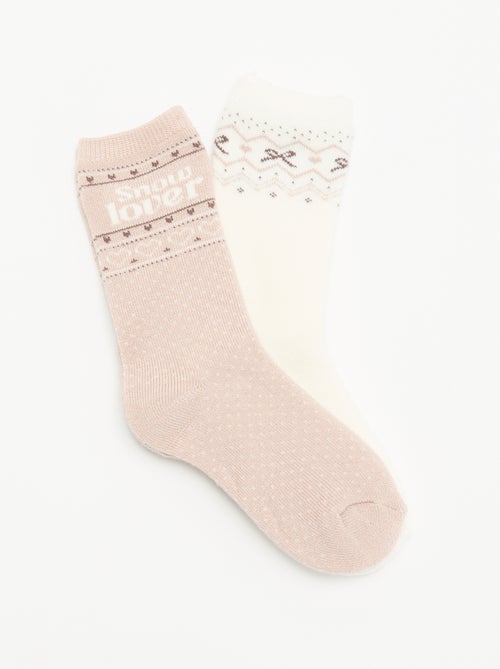 Pack de 2 pares de meias forradas - Kiabi Pack de 2 pares de meias forradas - Kiabi