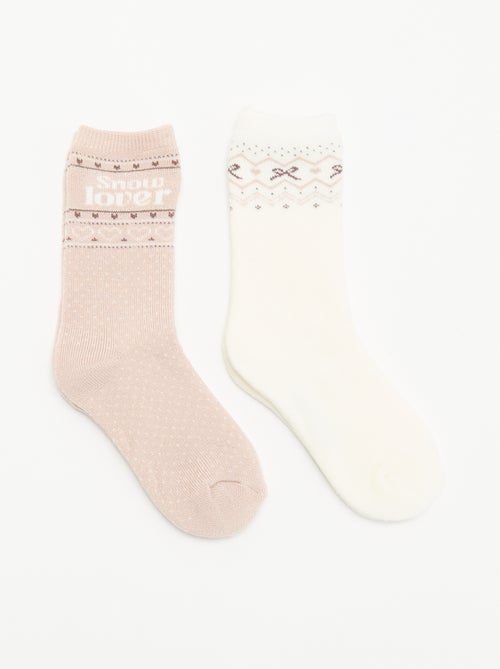 Pack de 2 pares de meias forradas - Kiabi Pack de 2 pares de meias forradas - Kiabi